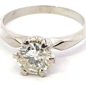 Anillo Solitario Compromiso Brillante 1,50 Ct Oro 18k Macizo