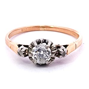 Anillo Solitario Compromiso Brillante 0,60 Ct Oro 18k Platino