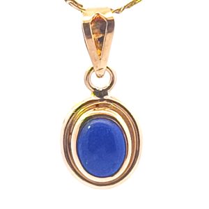 Dije Colgante Moderno Oro 18k Lapiz Lazuli