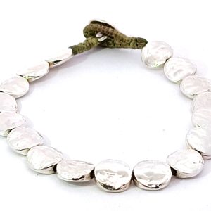 Pulsera Moderna Plata 925 Maciza Diseño Criollo Circulos