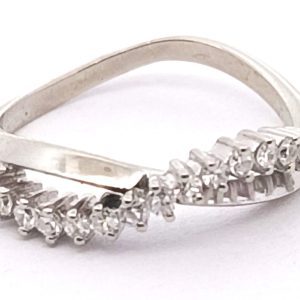 Anillo Diseño Oro Blanco 18k Infinito Brillantes