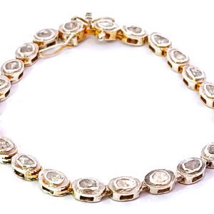 Pulsera Moderna Plata 925 Maciza Tenis Diamantes