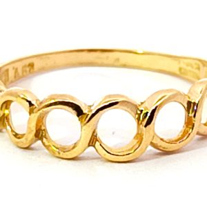 Anillo Moderno Diseño Oro 18k Macizo Circulos Calados