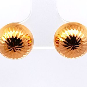 Aros Modernos Media Esfera Oro 18k Macizo Facetados