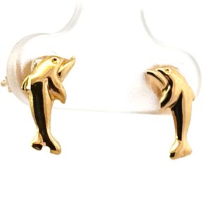 Par De Aros Delfines De Oro 18k Macizos