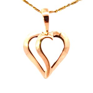 Dije Moderno Corazon Oro 18k Macizo