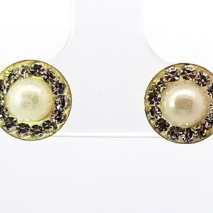 Par De Aros Rosetas Plata 925 Cubic Perlas