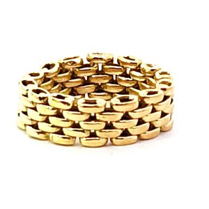 Anillo Moderno Oro 18k 5 Lineas Articulado Macizo