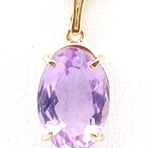 Dije Colgante Oro 18k Amatista Oval