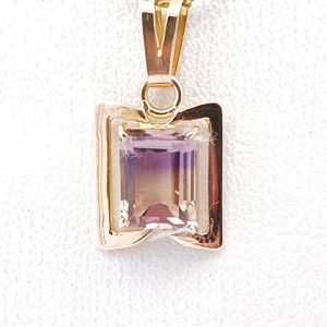 Dije Colgante Moderno Oro 18k Turmalina Bicolor