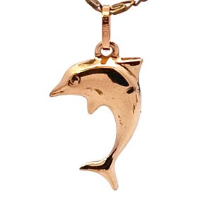 Dije Moderno Oro 18k Delfin Macizo 0,9 Gr