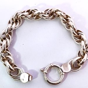 Brazalete Moderno Plata 925 Soga trenzada Maciza
