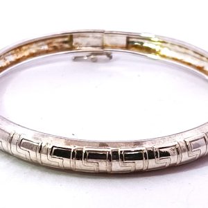 Pulsera Esclava Trabajada Plata 925 Con Cierre 6 Cm Diam