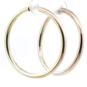 Par De Aros Argollas Moderna Gruesas Plata 925 35 Mm Diam