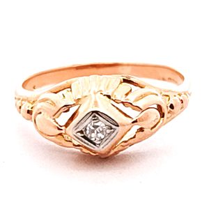 Anillo Solitario Oro 18k Platino Brillante Central