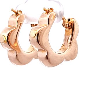 Par De Aros Modernos Oro 18k Flores Pendientes