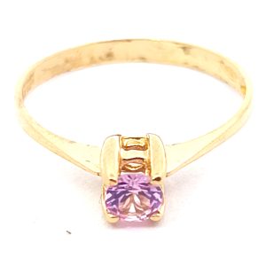 Anillo Solitario Moderno Oro 18k Rosa De Francia