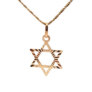 Dije Oro 18k Estrella De David Maciza