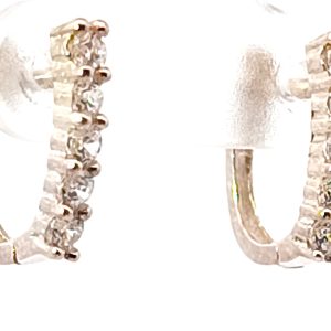 Par De Aros Modernos Pendientes Plata 925 5 Cubic