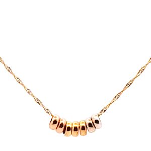Collar Cadena Con 7 Donas Oro 18k 3 Colores