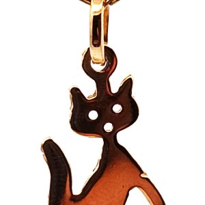 Dije Moderno Oro 18k Macizo Gato