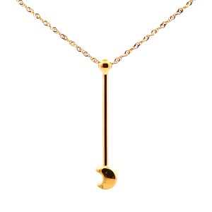 Conjunto Moderno Dije Y Cadena Oro 18k Luna