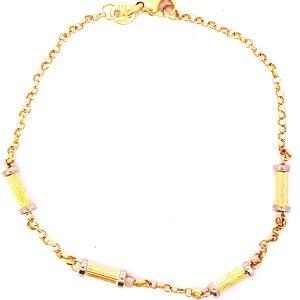 Pulsera Antigua Oro 18k Trabajada 4 Cilindros Trabajados