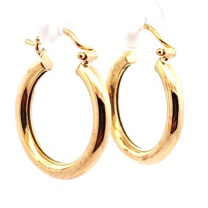Par De Aros Argollas Oro 18k 17 Mm Diametro