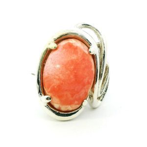 Anillo De Diseño Moderno Plata 925 Quarzo Rosa Oval