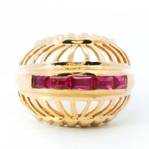Anillo Chevallier Oro 18k Rubies Centrales