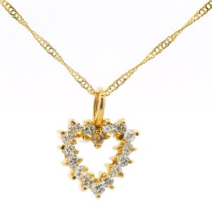 Collar Moderno Con Dije Corazon Oro 18k Cubic