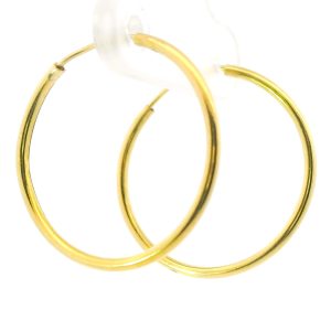 Par De Aros Argollas Criollas Oro 18k 21 Mm Diametro
