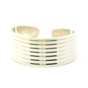 Anillo Moderno Diseño Ajustable Plata 925 Lineas