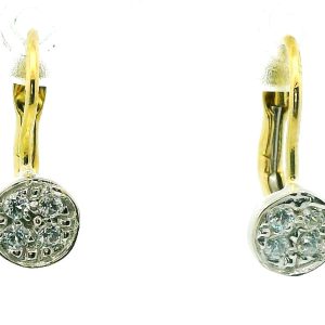 Par De Aros Punto De Luz Oro 18k Combinados Cubics Macizos
