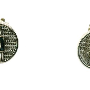 Par De Aros Art Deco Oro 18k Platino 950 Zafiros Azul y brillantes