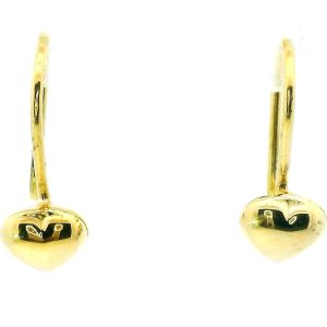 Par De Aros Pendientes Corazones Oro 18k