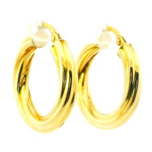 Par De Aros Argollas Roscadas Oro 18k 22mm