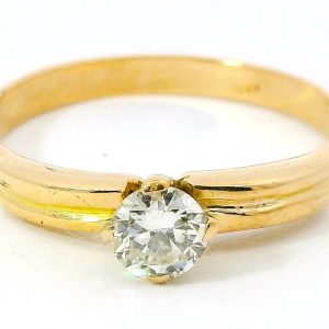 Anillo Solitario Compromiso Oro 18k Brillante 0,40 Ct