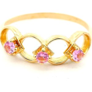 Anillo Tricillo Moderno Oro 18k Rojo Rosa De Francia