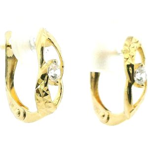 Par De Aros Modernos Oro 18k Cubic