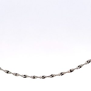Collar Cadena Oro 18k Blanco Turbillon 45 Cm