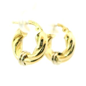 Par De Aros Argollas Roscadas Modernas Oro 18k 15 Mm