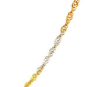 Collar Cadena Turbillon Combinada Oro 18k 2 Colores