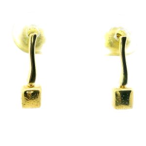 Par De Aros Modernos Pendientes Oro 18k Diseño