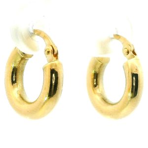 Par De Aros Argollas Oro 18k 12mm Diametro