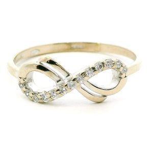 Anillo Moderno Oro 18k Blanco Infinito Cubic