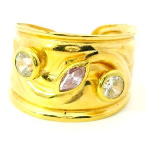 Anillo Moderno Ajustable Oro 18k Tricillo Cubic