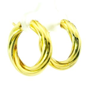 Par De Aros Modernos Argollas Roscadas Oro 18k 21mm