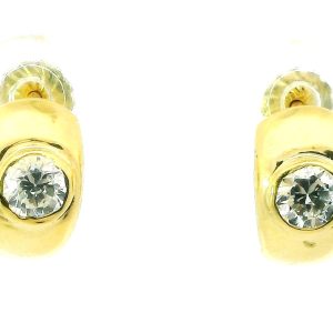 Par De Aros Modernos Oro 18k Cubics