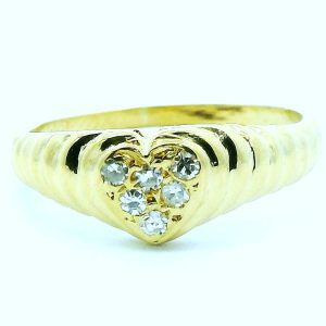 Anillo Moderno Corazon Pave Oro 18k Brillantes